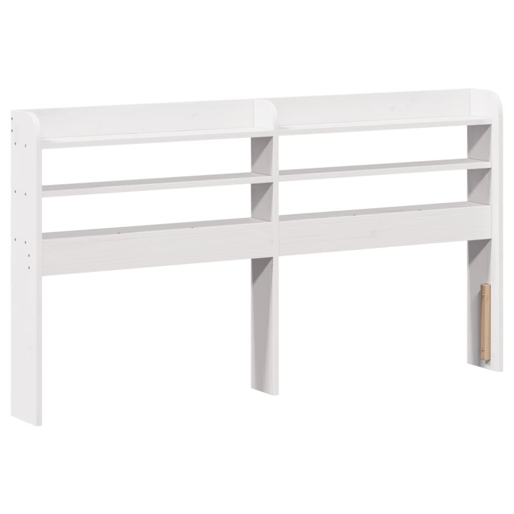 vidaXL Wezgłowie do łóżka, z półkami, białe, 150 cm, drewno sosnowe