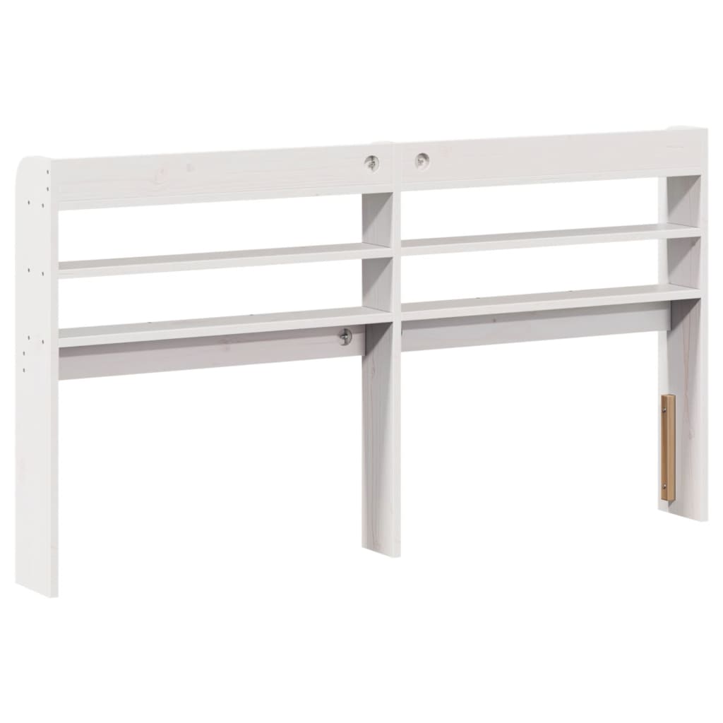 vidaXL Wezgłowie do łóżka, z półkami, białe, 150 cm, drewno sosnowe