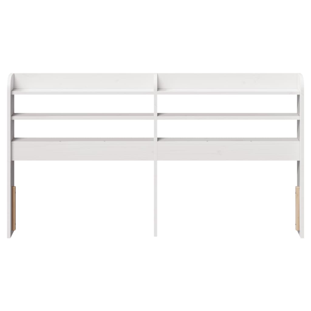 vidaXL Wezgłowie do łóżka, z półkami, białe, 140 cm, drewno sosnowe