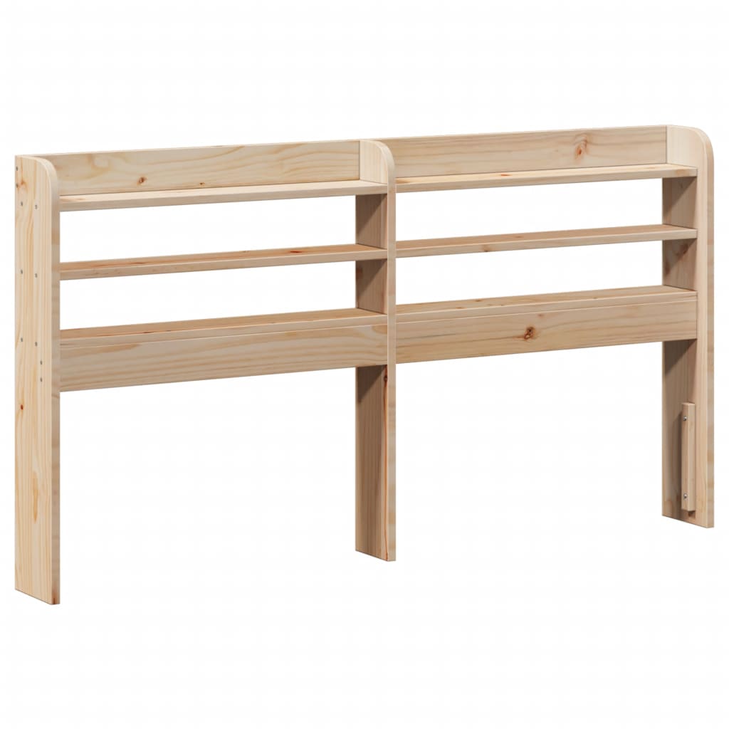 vidaXL Wezgłowie do łóżka, z półkami, 135 cm, lite drewno sosnowe