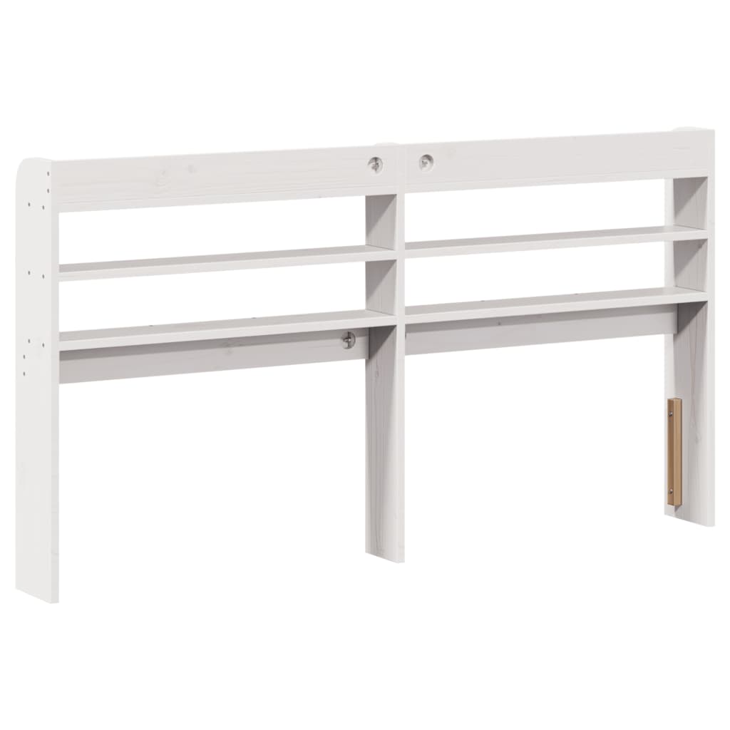 vidaXL Wezgłowie do łóżka, z półkami, białe, 135 cm, drewno sosnowe