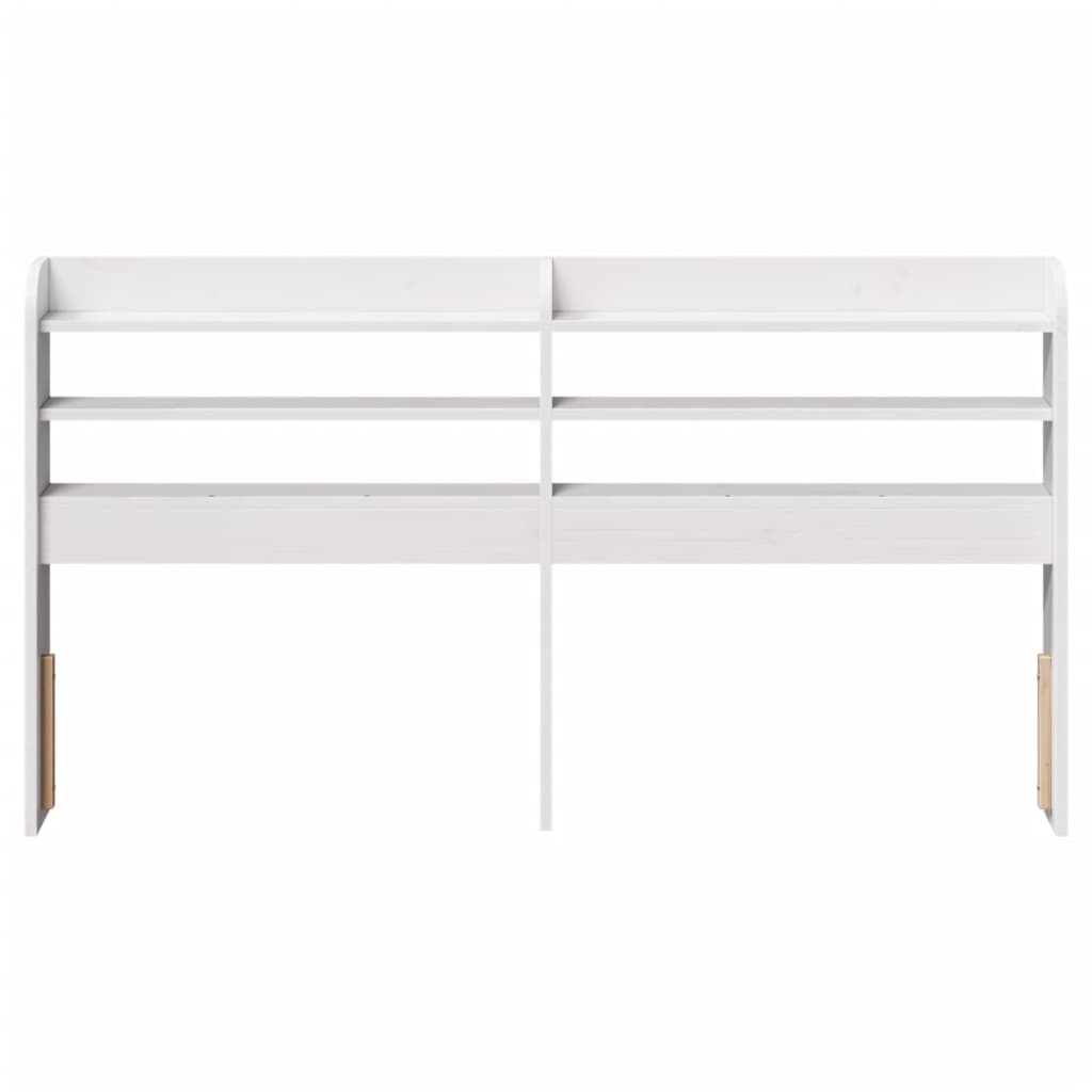 vidaXL Wezgłowie do łóżka, z półkami, białe, 120 cm, drewno sosnowe