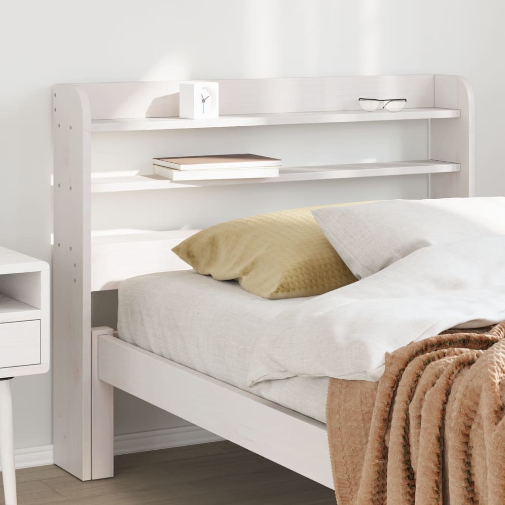 vidaXL Wezgłowie do łóżka, z półkami, białe, 100 cm, drewno sosnowe