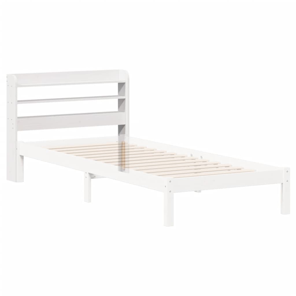vidaXL Wezgłowie do łóżka, z półkami, białe, 75 cm, drewno sosnowe