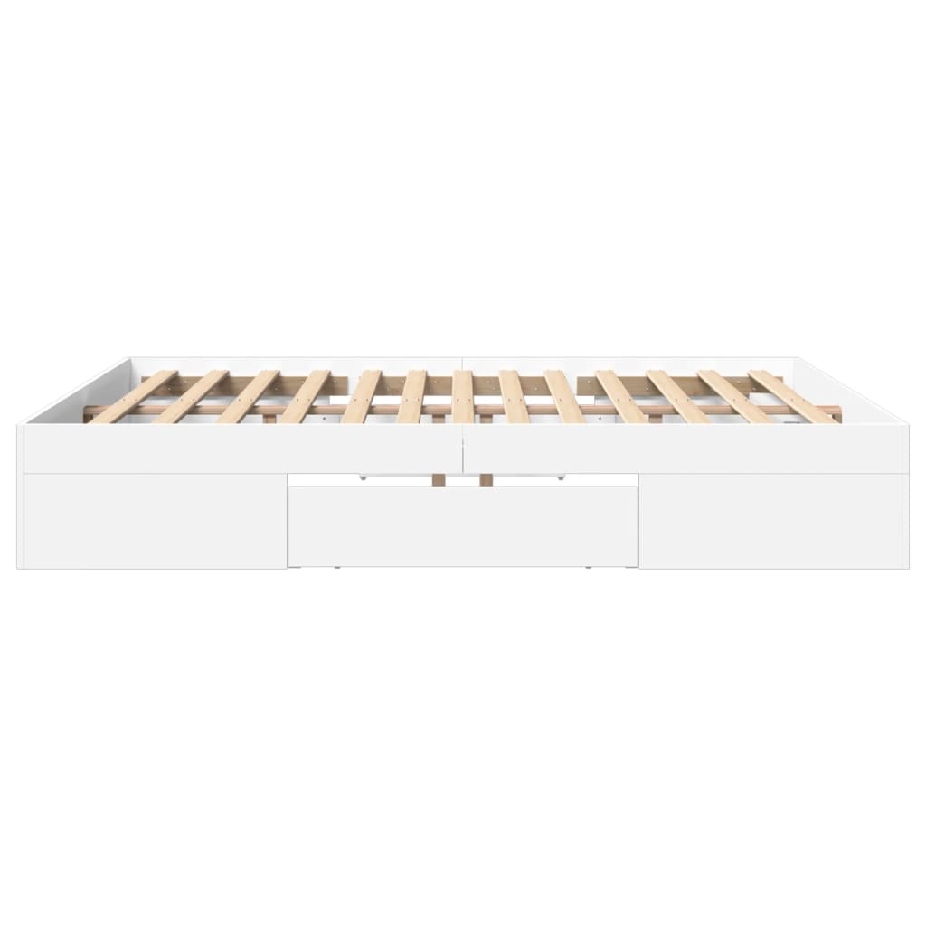 vidaXL Rama łóżka bez materaca Biała 180x200cm Drewno klejone