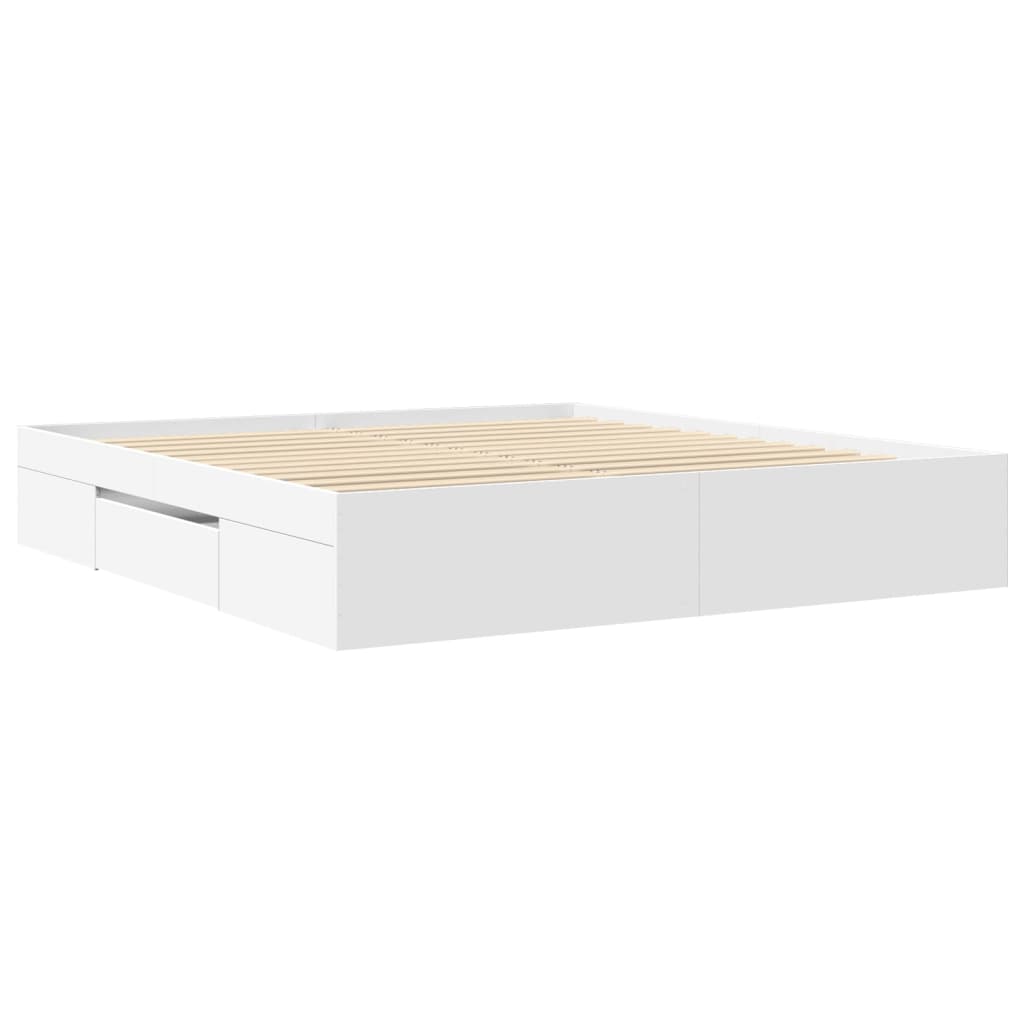 vidaXL Rama łóżka bez materaca Biała 180x200cm Drewno klejone