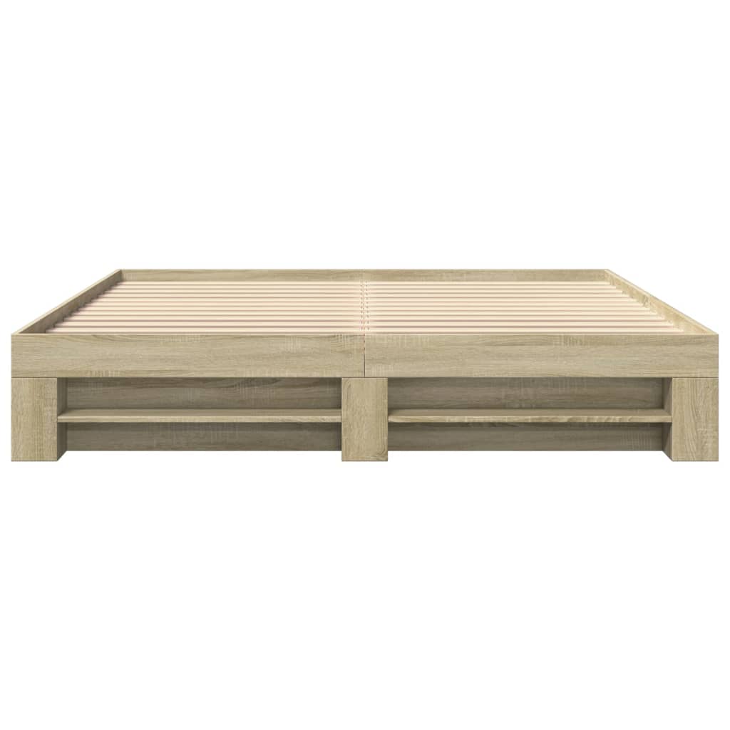 vidaXL Rama łóżka bez materaca Sonoma Oak 180x200cm Drewno klejone