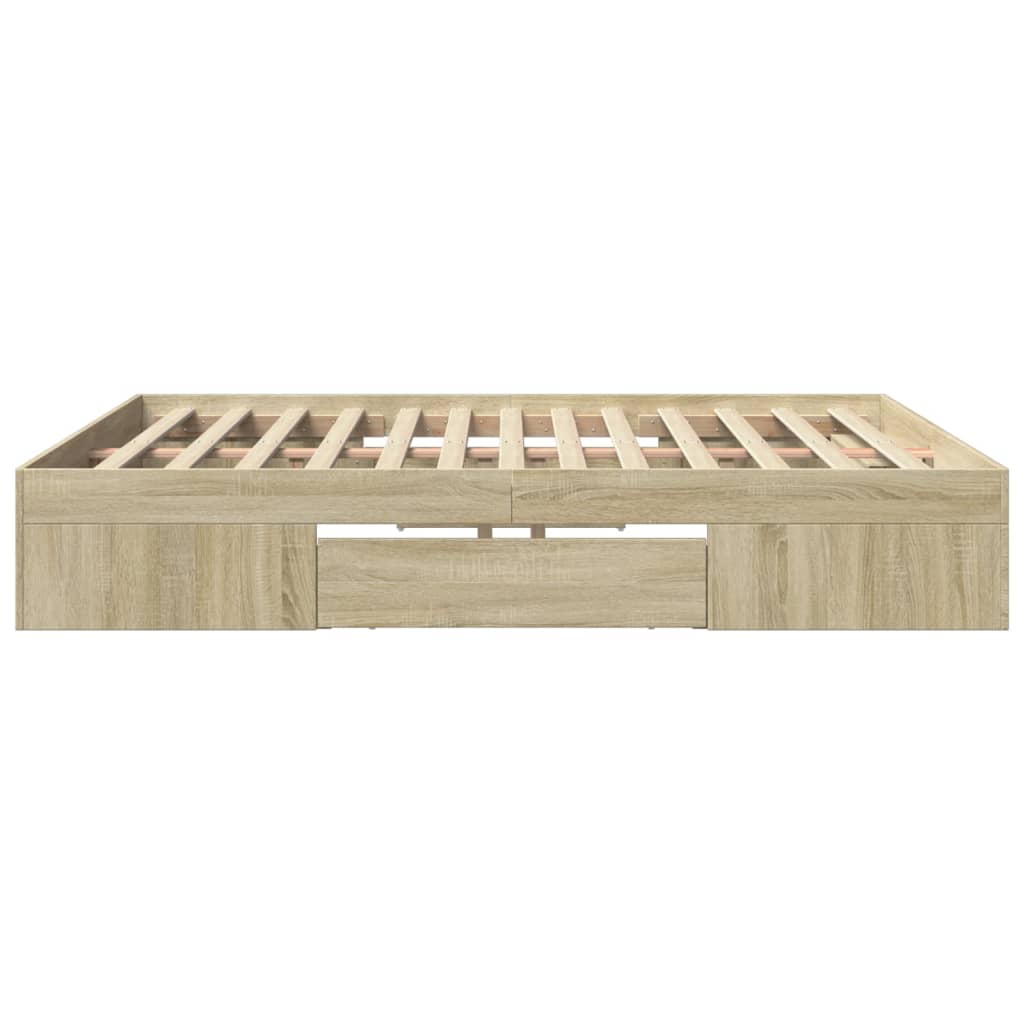 vidaXL Rama łóżka bez materaca Sonoma Oak 180x200cm Drewno klejone
