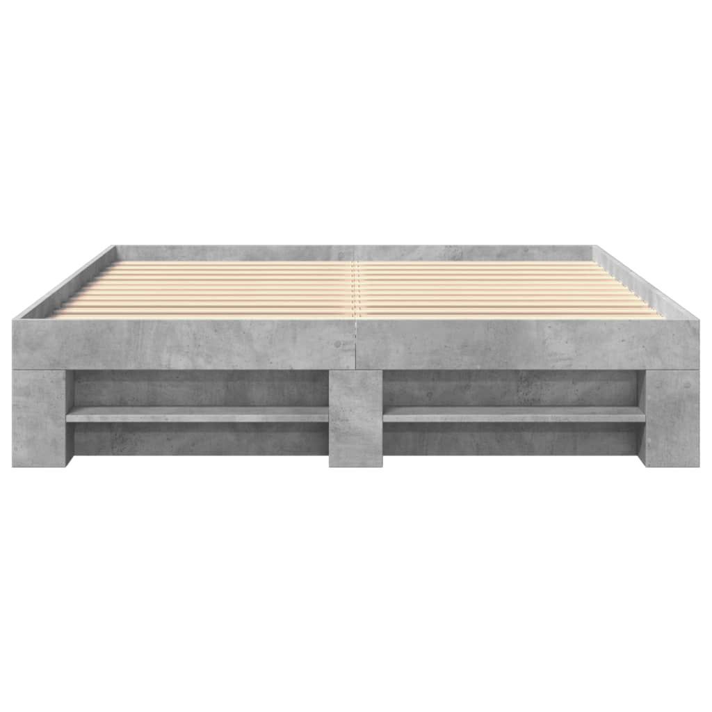 vidaXL Rama łóżka bez materaca Betonowa szarość 160x200cm