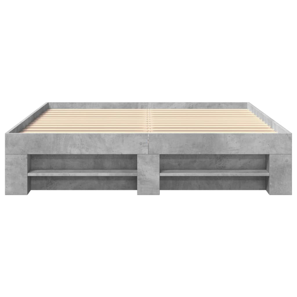 vidaXL Rama łóżka, szarość betonu, 150x200 cm, materiał drewnopochodny