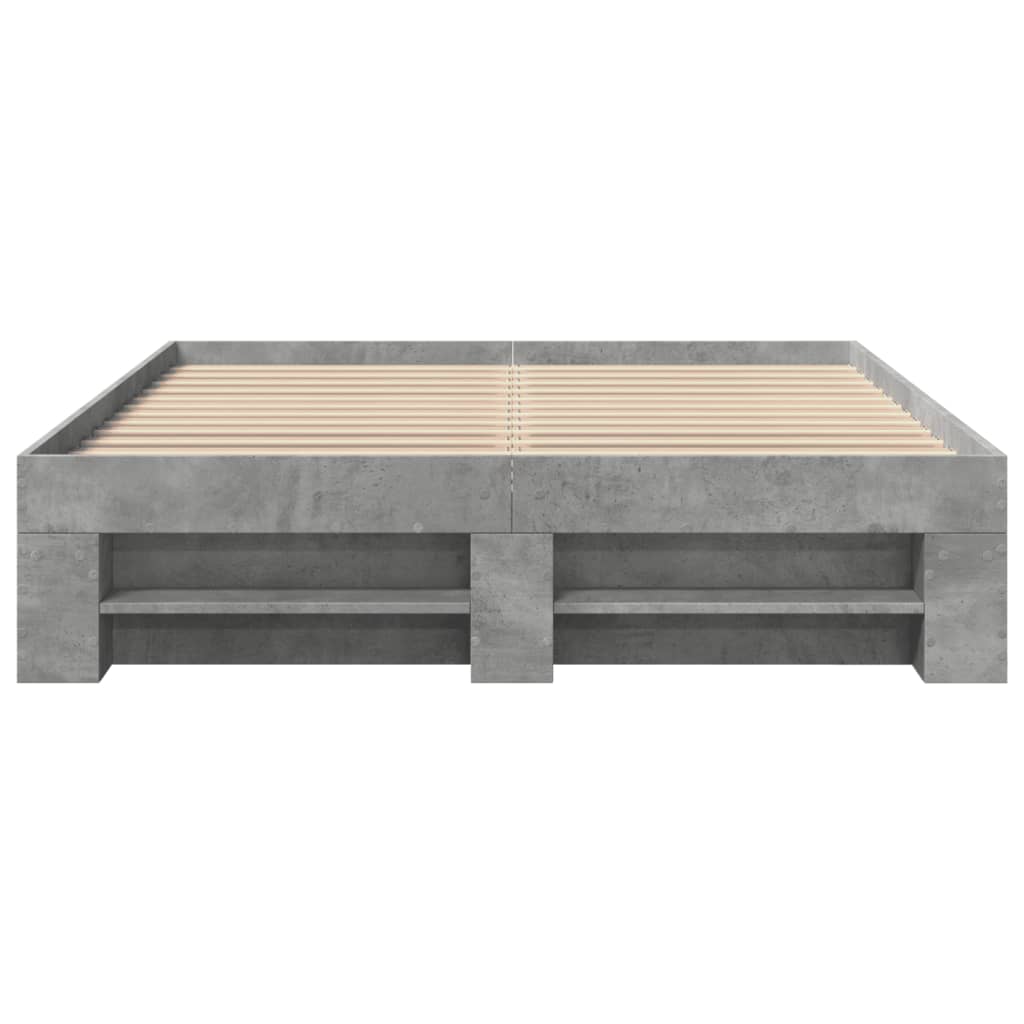 vidaXL Rama łóżka, szarość betonu, 120x200 cm, materiał drewnopochodny