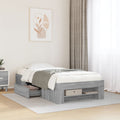 vidaXL Rama łóżka, szary dąb sonoma, 100x200cm materiał drewnopochodny