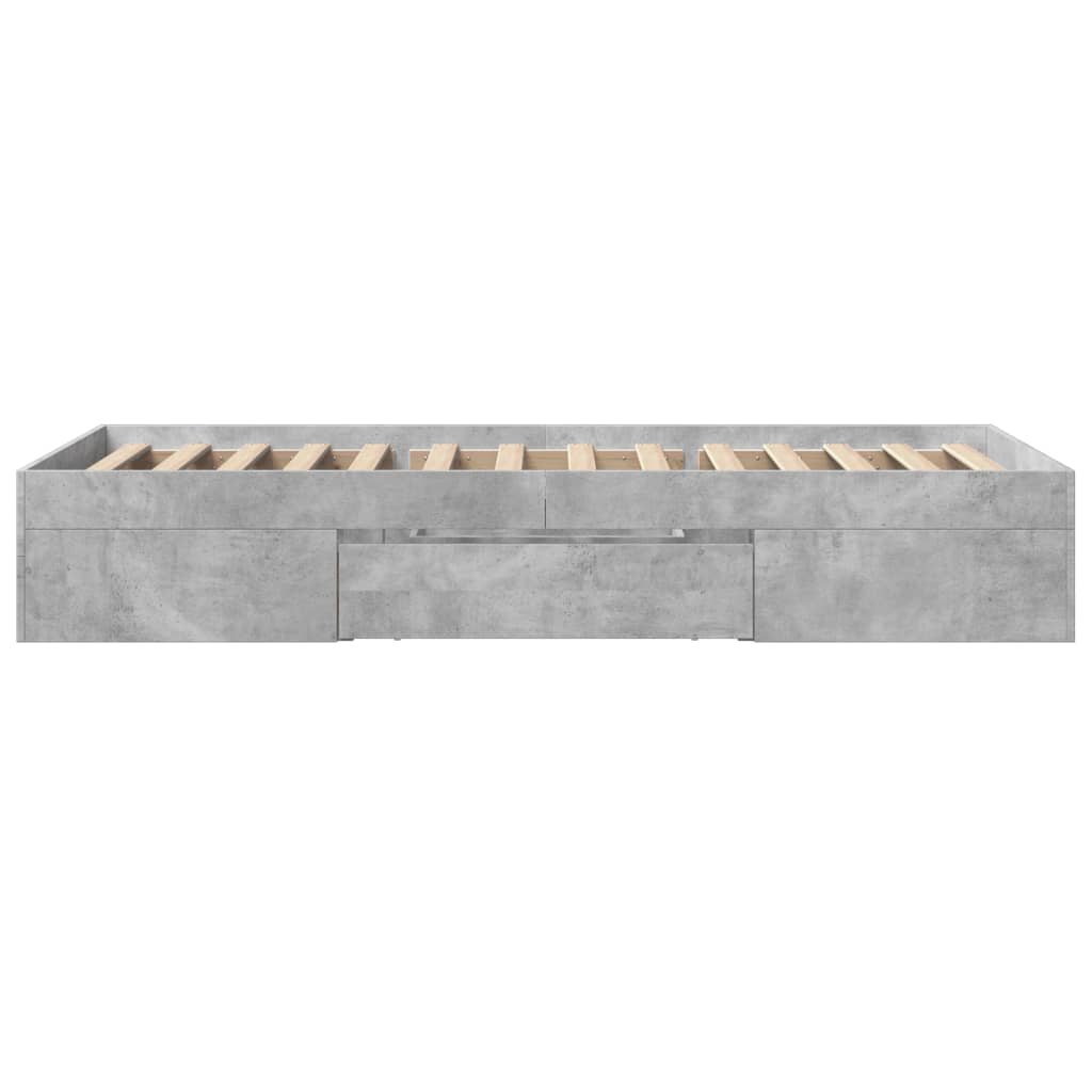 vidaXL Rama łóżka, szarość betonu, 90x200 cm, materiał drewnopochodny