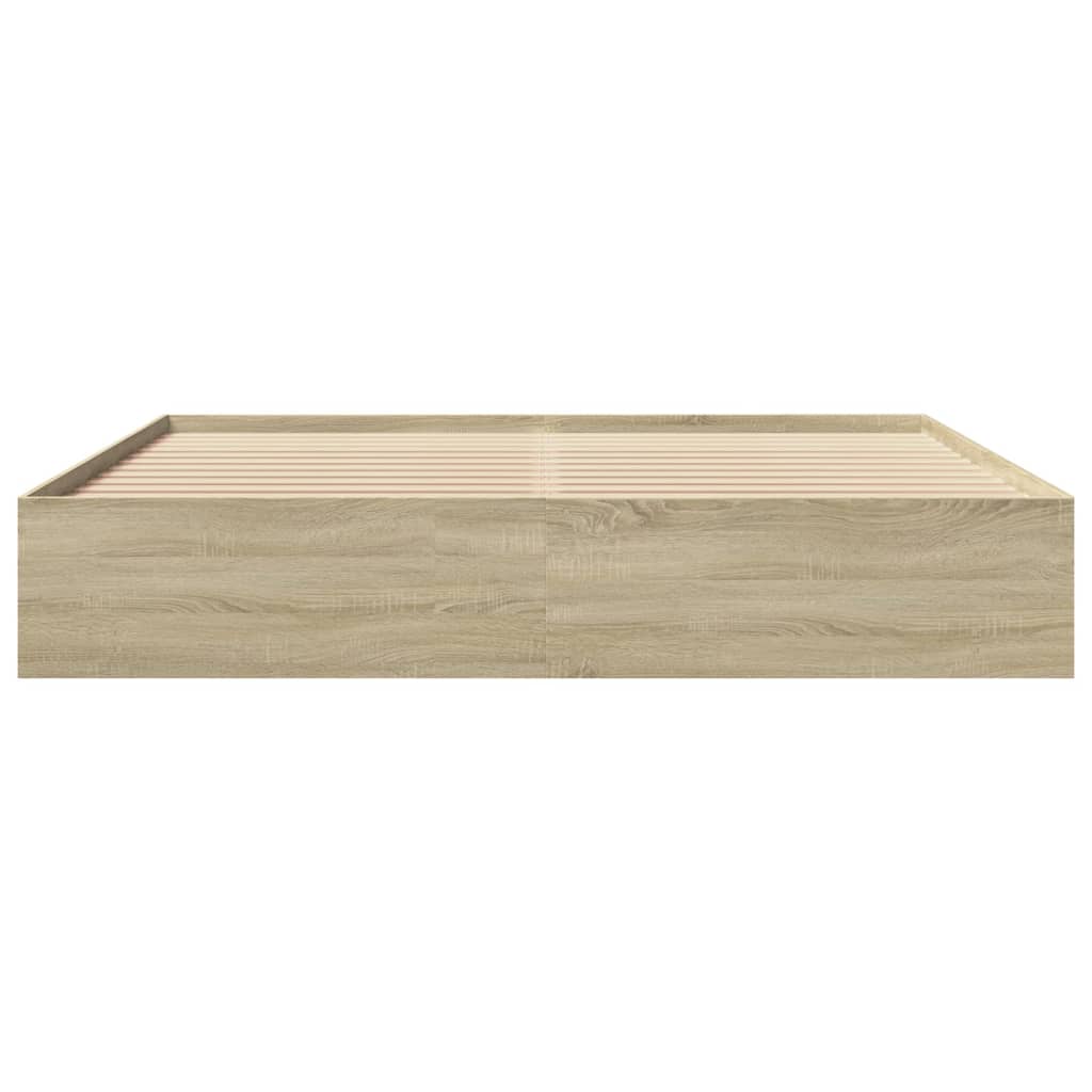 vidaXL Rama łóżka bez materaca Dąb Sonoma 200x200 cm Drewno klejone
