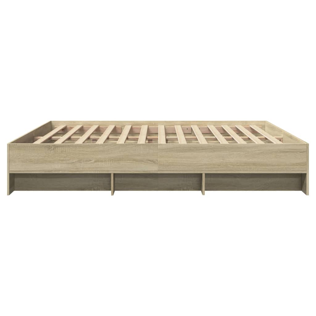 vidaXL Rama łóżka bez materaca Dąb Sonoma 200x200 cm Drewno klejone