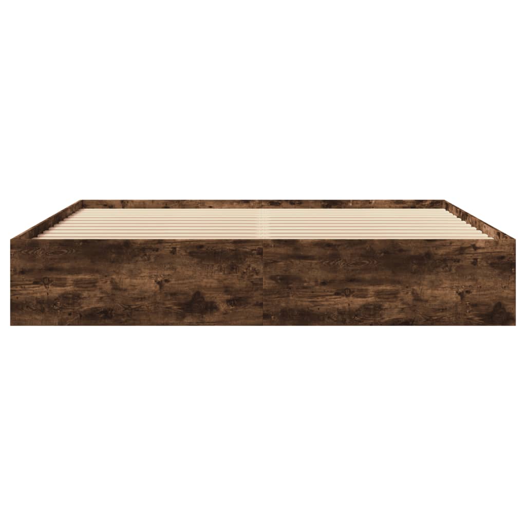 vidaXL Rama łóżka bez materaca dąb wędzony 200x200 cm drewno klejone