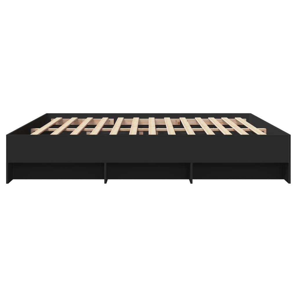 vidaXL Rama łóżka bez materaca Czarna 180x200cm Drewno klejone