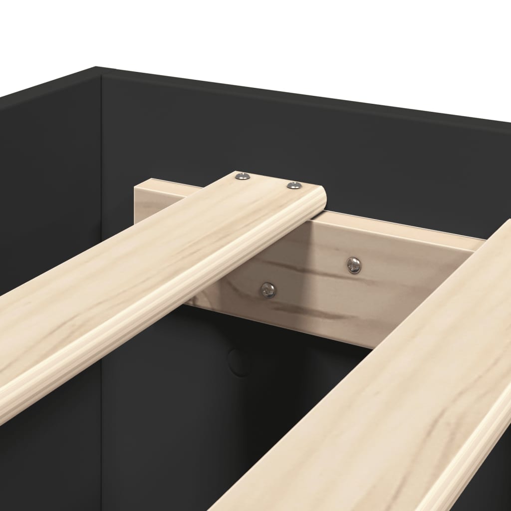 vidaXL Rama łóżka bez materaca Czarna 180x200cm Drewno klejone