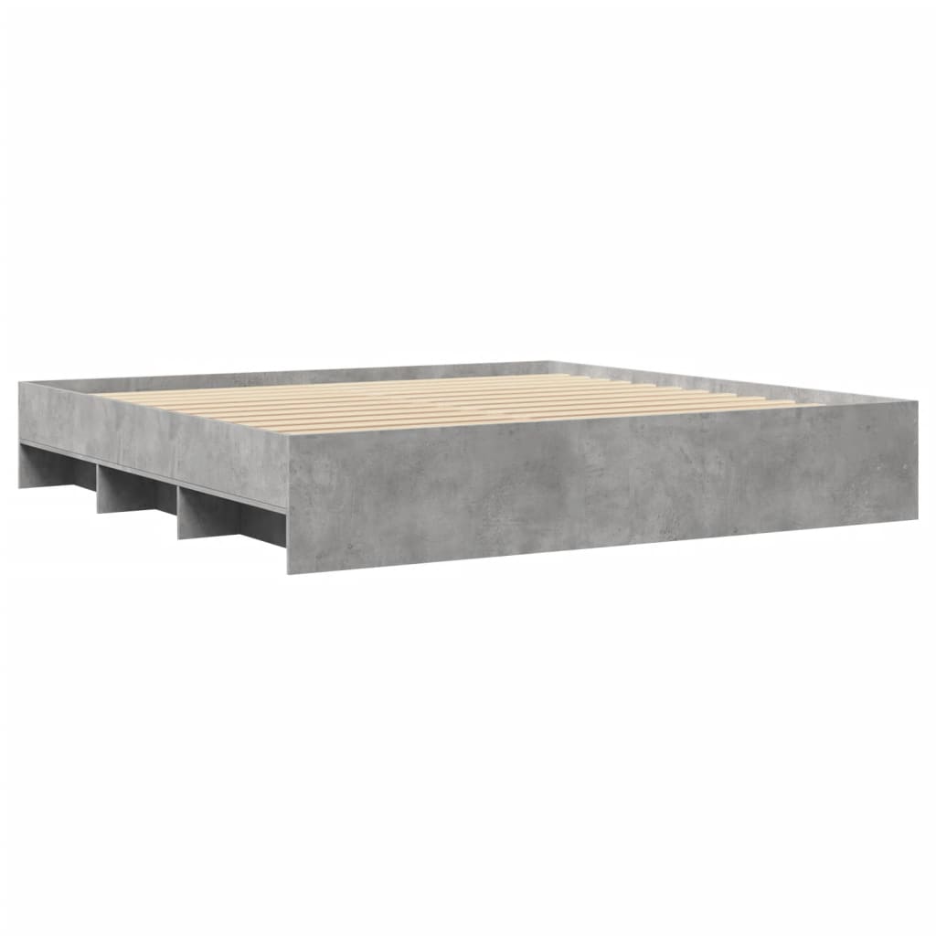vidaXL Rama łóżka bez materaca Betonowa szarość 180x200cm