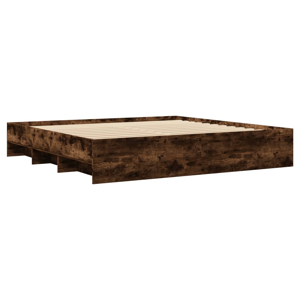 vidaXL Rama łóżka bez materaca dąb wędzony 180x200cm drewno klejone