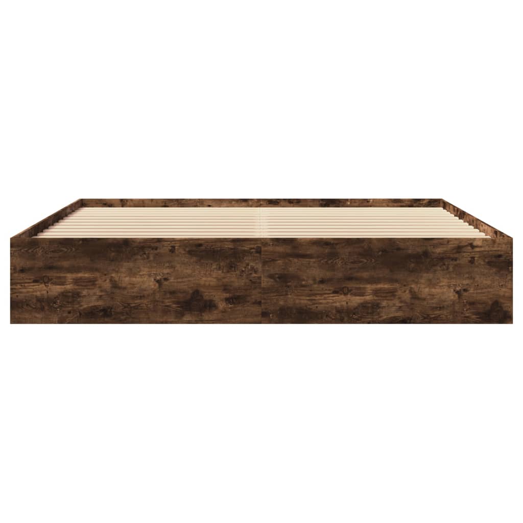 vidaXL Rama łóżka bez materaca dąb wędzony 180x200cm drewno klejone