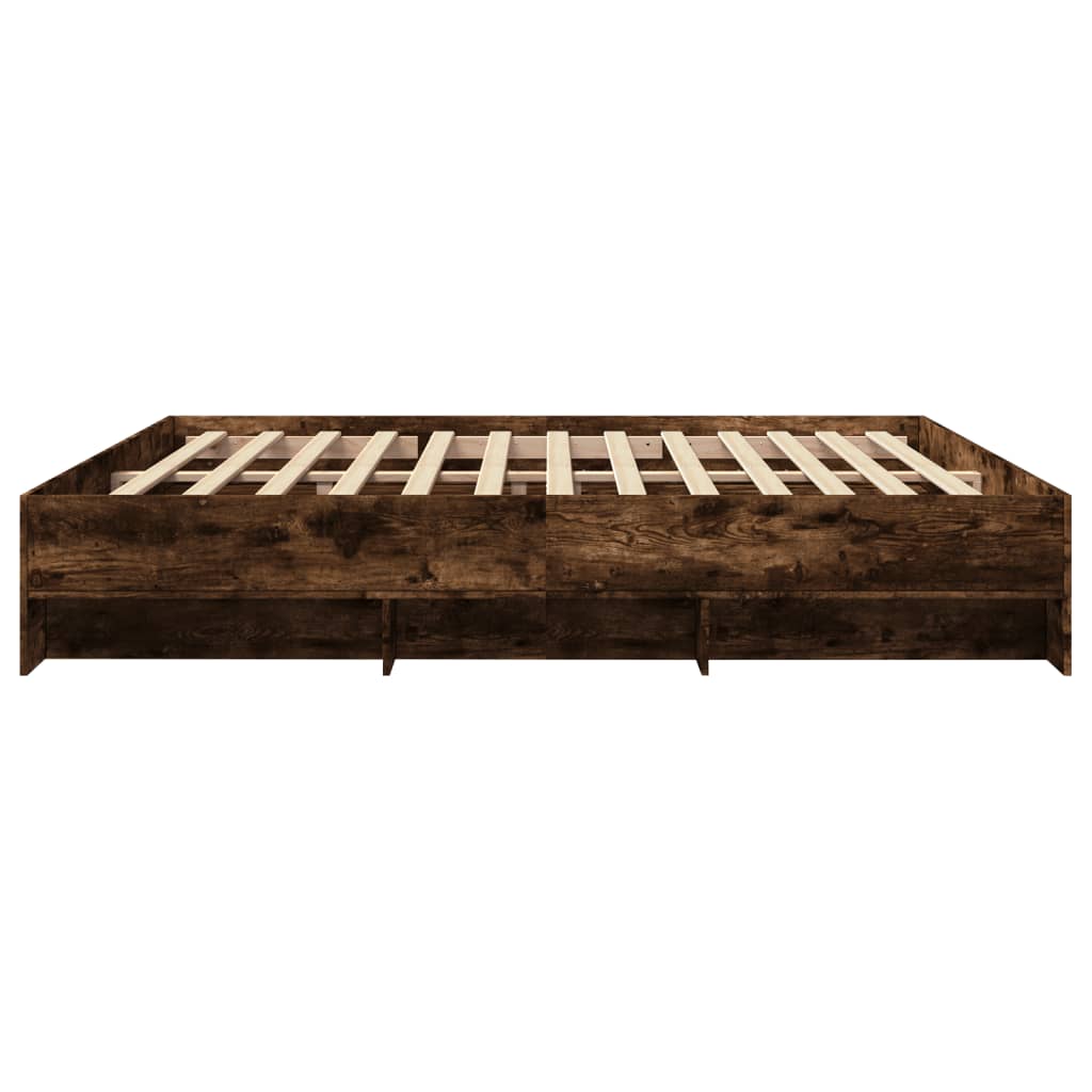 vidaXL Rama łóżka bez materaca dąb wędzony 180x200cm drewno klejone