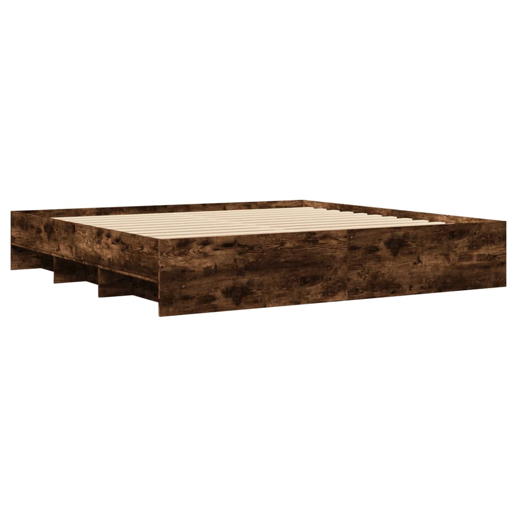 vidaXL Rama łóżka bez materaca dąb wędzony 180x200cm drewno klejone