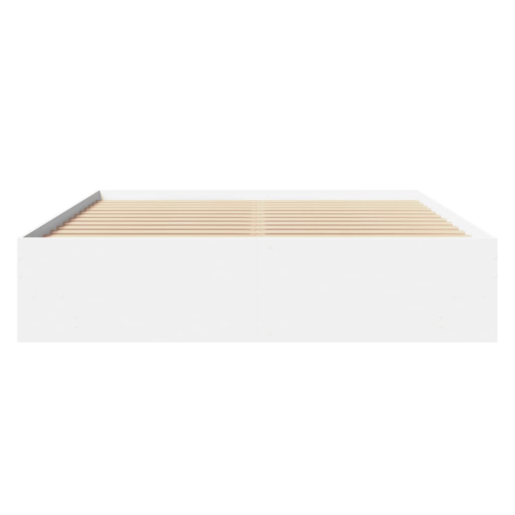 vidaXL Rama łóżka bez materaca Biała 160x200cm Drewno klejone