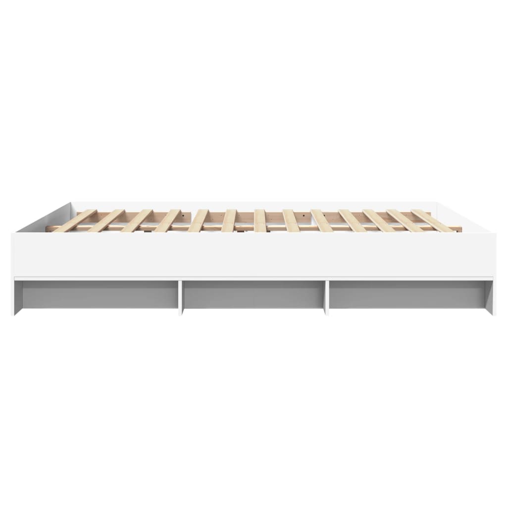 vidaXL Rama łóżka bez materaca Biała 160x200cm Drewno klejone