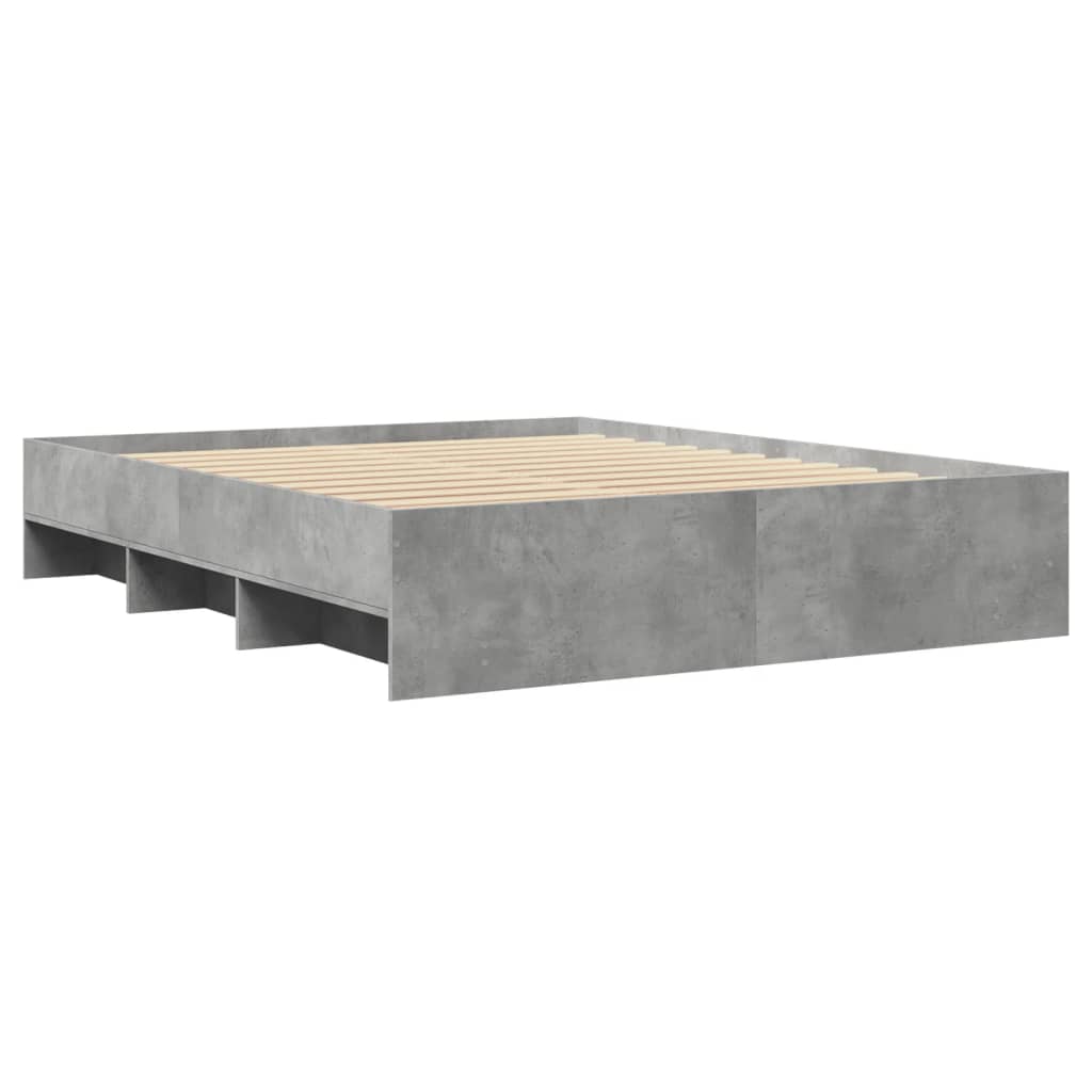 vidaXL Rama łóżka bez materaca Betonowa szarość 160x200cm
