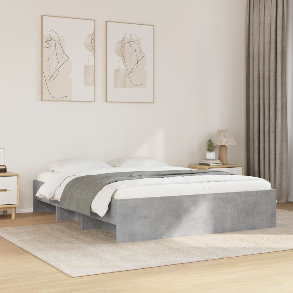 vidaXL Rama łóżka bez materaca Betonowa szarość 160x200cm