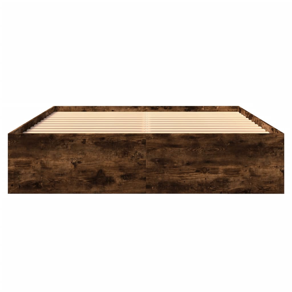 vidaXL Rama łóżka bez materaca dąb wędzony 160x200cm drewno klejone