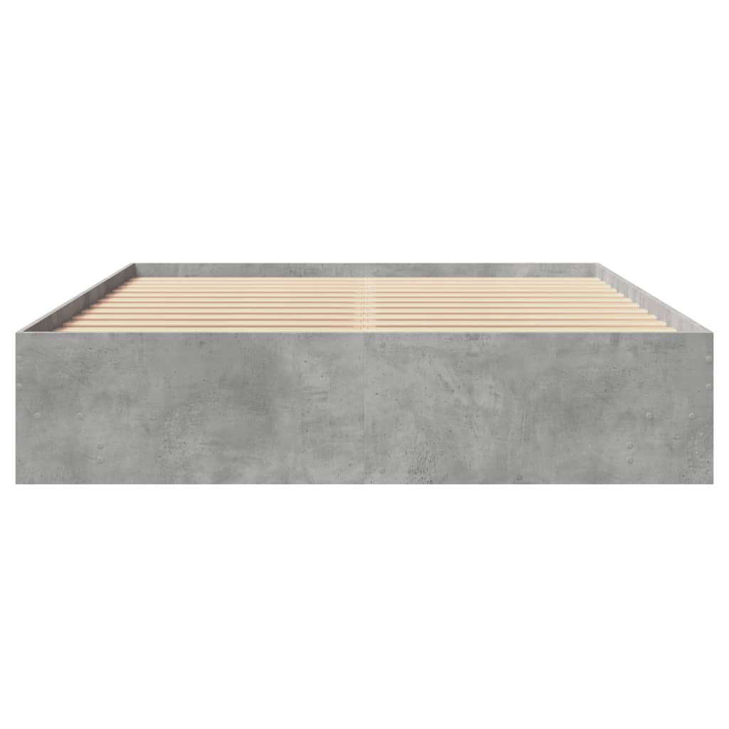 vidaXL Rama łóżka, szarość betonu, 150x200 cm, materiał drewnopochodny