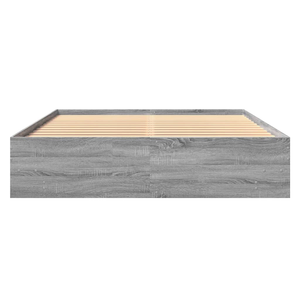 vidaXL Rama łóżka, szary dąb sonoma, 150x200cm materiał drewnopochodny