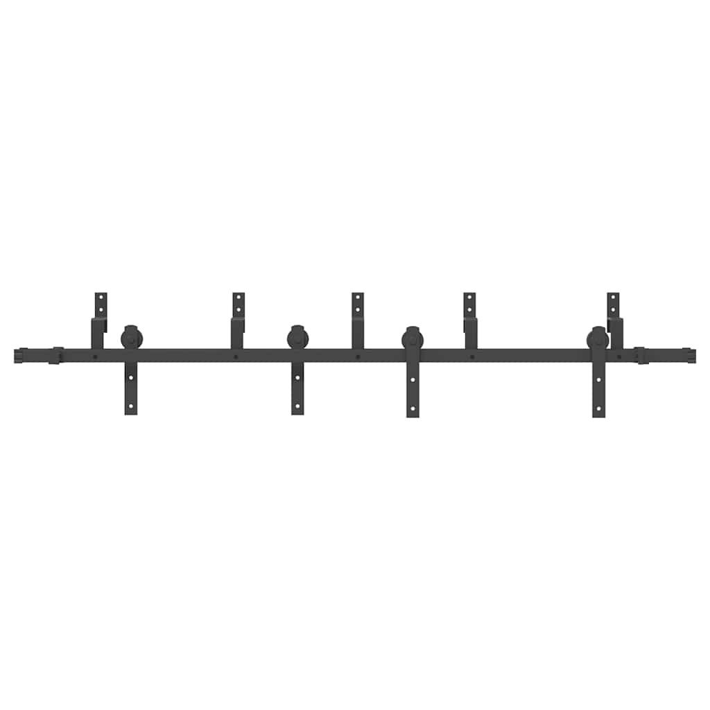 vidaXL System do montażu drzwi przesuwnych, 213,5 cm, stal, czarny