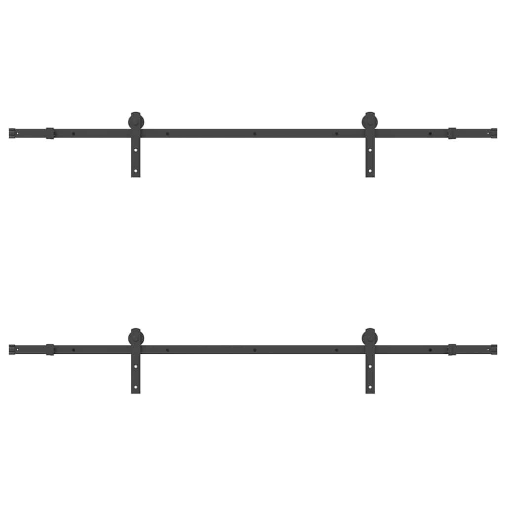 vidaXL System do montażu drzwi przesuwnych, 213,5 cm, stal, czarny
