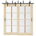 vidaXL System do montażu drzwi przesuwnych, 213,5 cm, stal, czarny