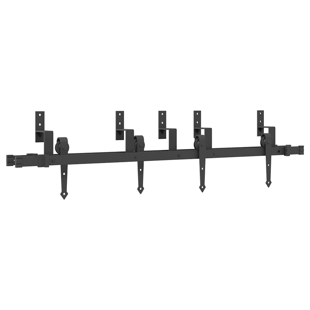 vidaXL System do montażu drzwi przesuwnych, 152,5 cm, stal, czarny