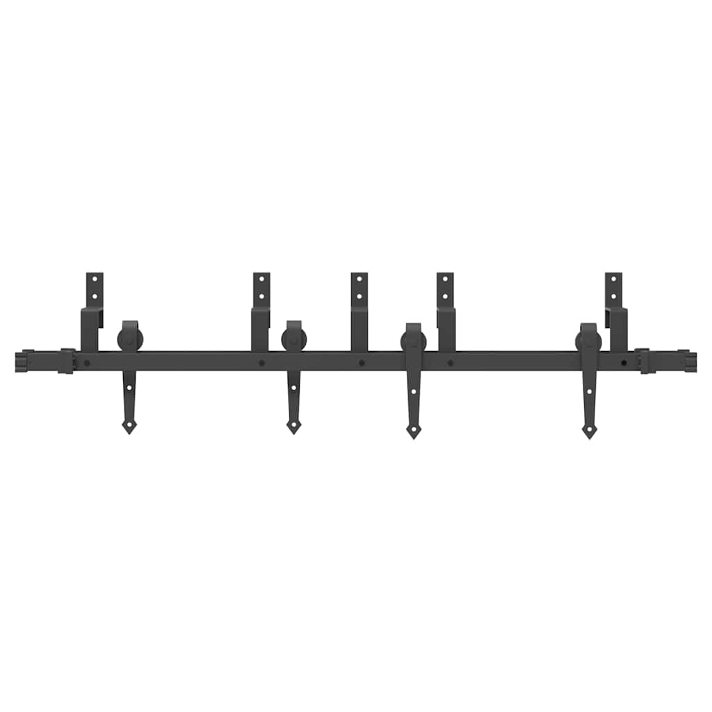 vidaXL System do montażu drzwi przesuwnych, 152,5 cm, stal, czarny