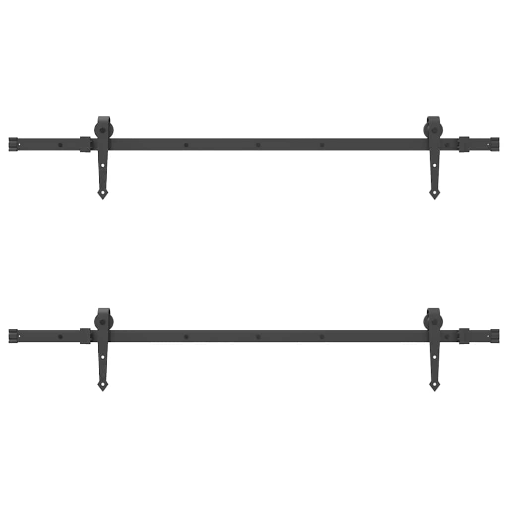 vidaXL System do montażu drzwi przesuwnych, 152,5 cm, stal, czarny