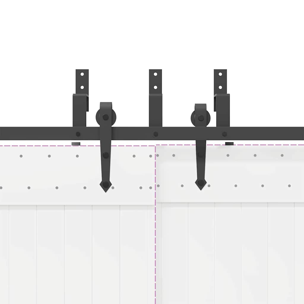 vidaXL System do montażu drzwi przesuwnych, 152,5 cm, stal, czarny