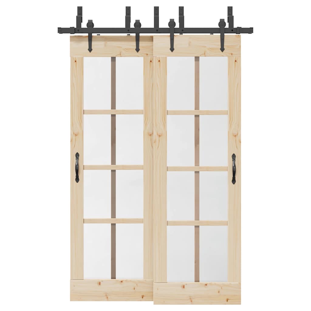 vidaXL System do montażu drzwi przesuwnych, 152,5 cm, stal, czarny