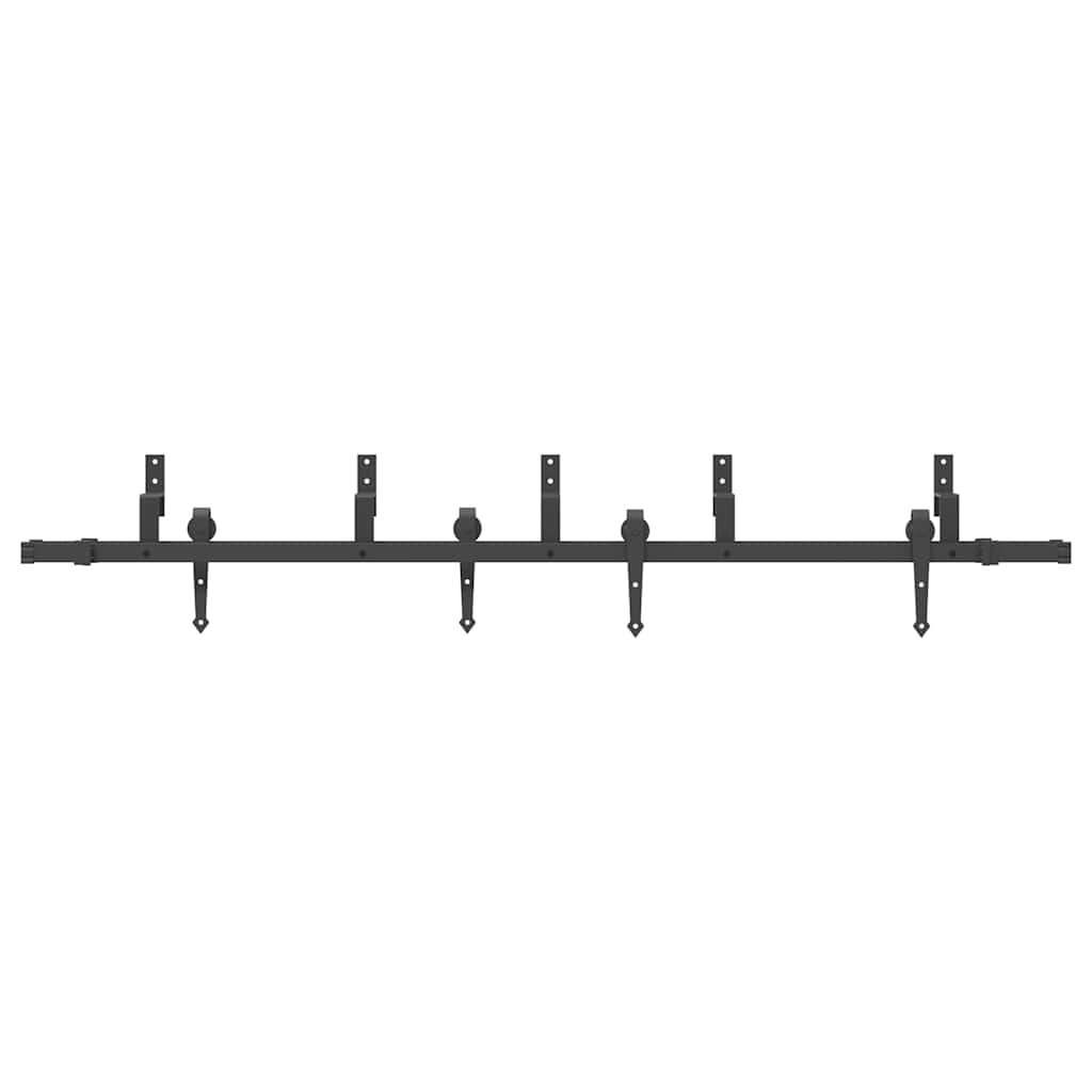 vidaXL System do montażu drzwi przesuwnych, 213,5 cm, stal, czarny