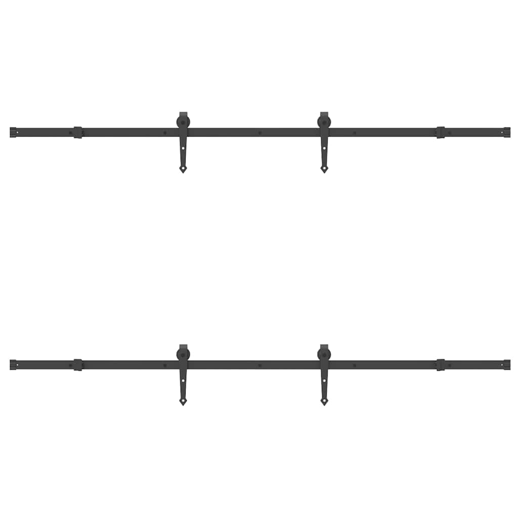 vidaXL System do montażu drzwi przesuwnych, 213,5 cm, stal, czarny