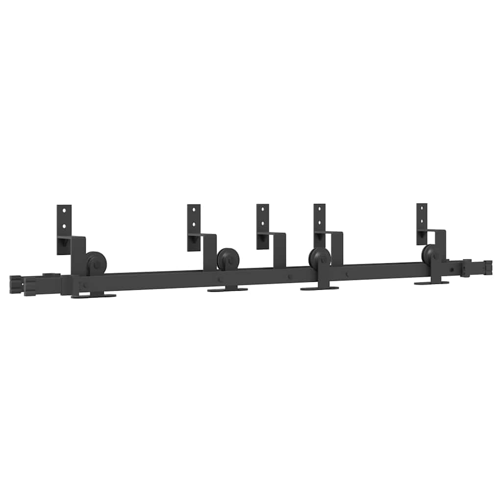 vidaXL System do montażu drzwi przesuwnych, 152,5 cm, stal, czarny