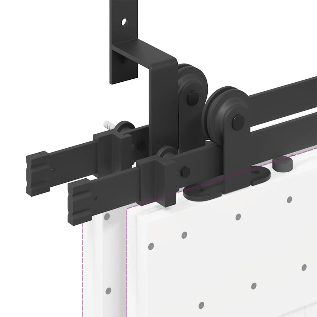 vidaXL System do montażu drzwi przesuwnych, 152,5 cm, stal, czarny