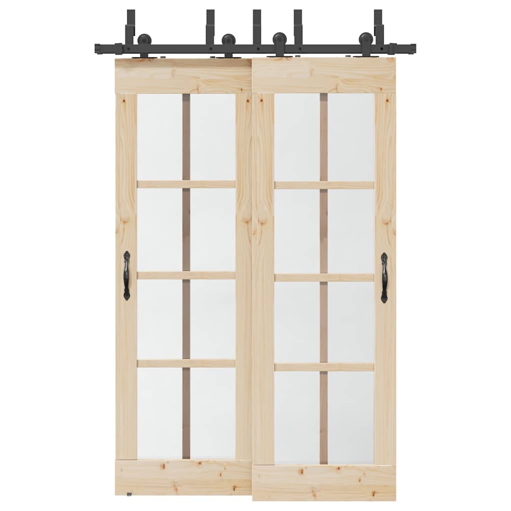 vidaXL System do montażu drzwi przesuwnych, 152,5 cm, stal, czarny