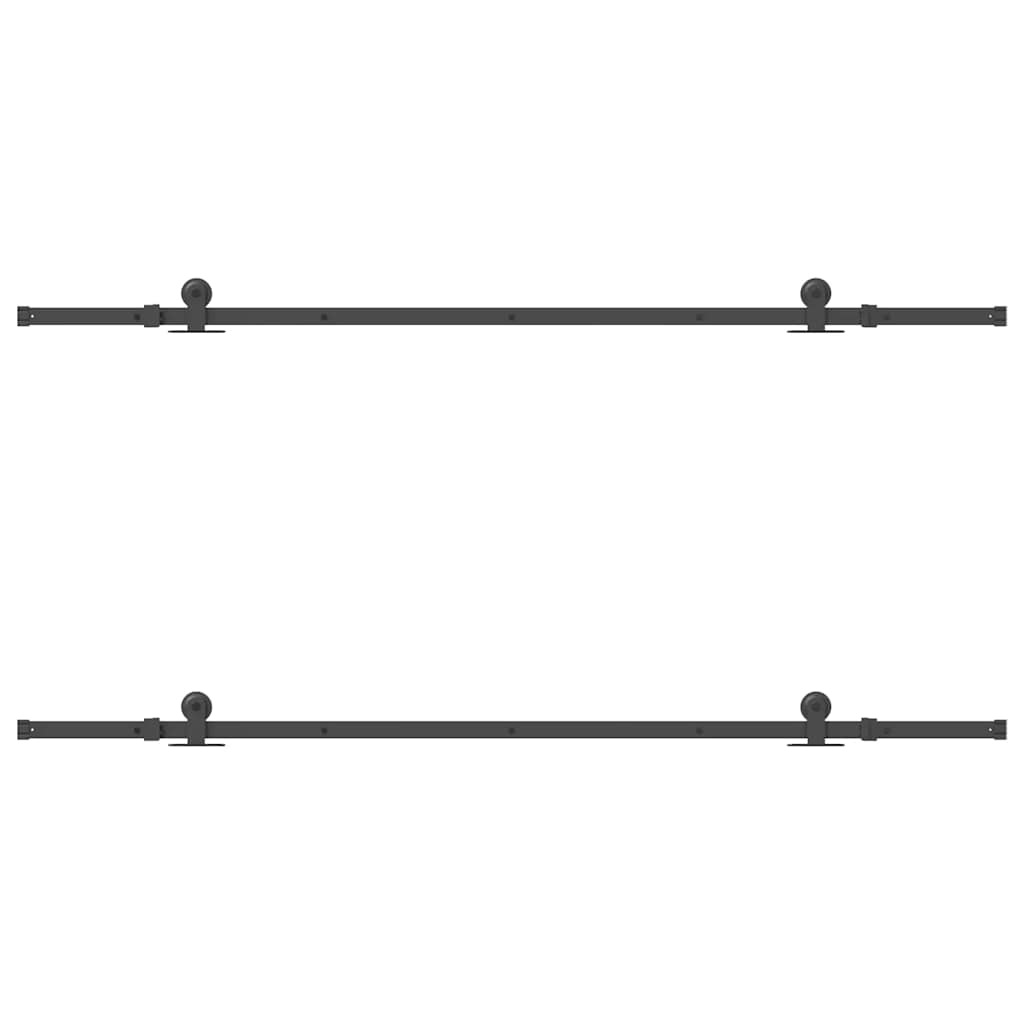 vidaXL System do montażu drzwi przesuwnych, 213,5 cm, stal, czarny