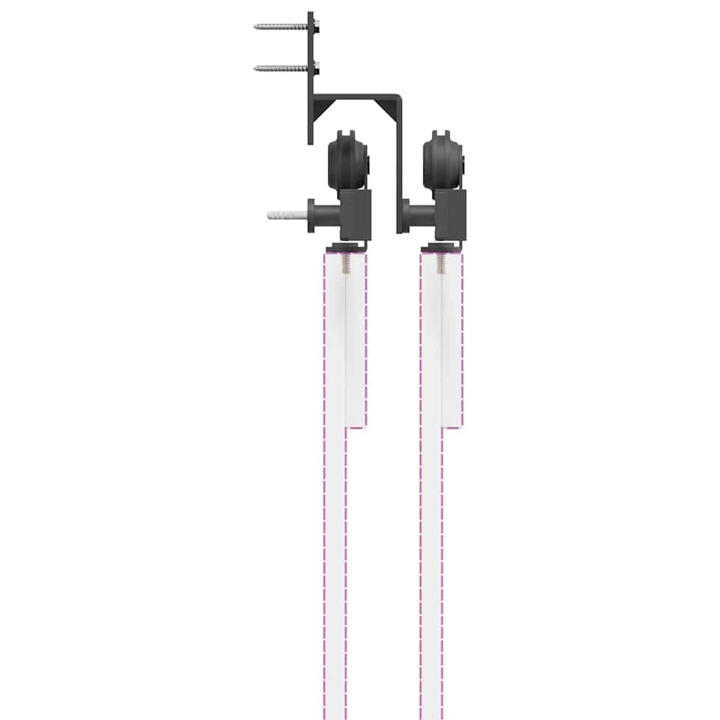 vidaXL System do montażu drzwi przesuwnych, 213,5 cm, stal, czarny