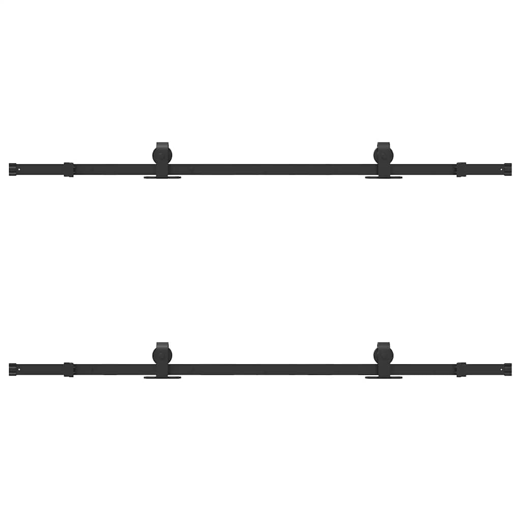 vidaXL System do montażu drzwi przesuwnych, 183 cm, stal, czarny